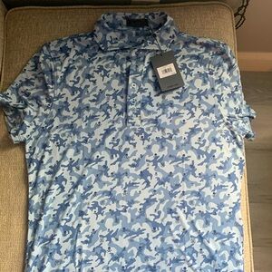 Premium Men’s golf polo, Medium, blue and grey, g/fore, designer, brand new